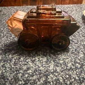 Vintage Avon Amber Glass Carriage Figurine